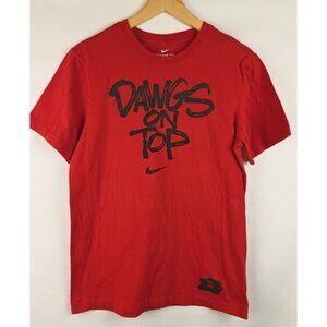 University of Georgia Bulldogs Nike Shirt Adult Size Small Red Dawgs on Top UGA